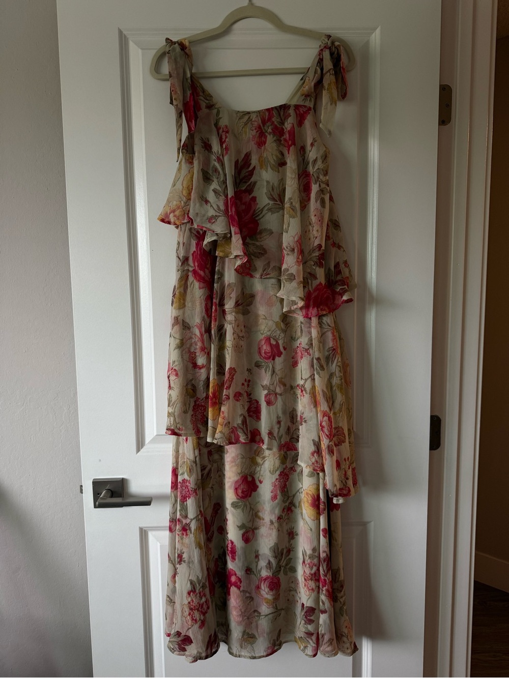 H&M Sage Green Maxi Dress with Floral Print